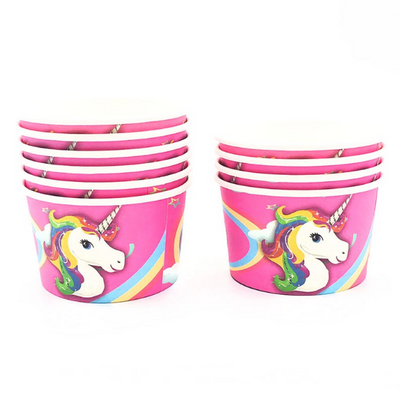 Pony Unicorn Themed Pink Disposable Ice Cream Party Soup/Cups