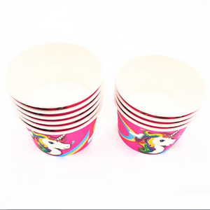 10 PCS. Pony Unicorn Themed Pink Disposable Ice Cream Party Soup/Cups