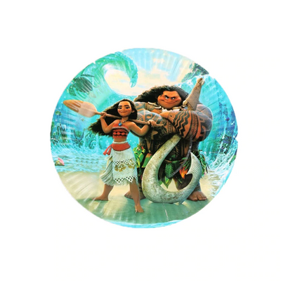 Sky Blue Moana and Maui Themed Paper Plate for Birthday Parties