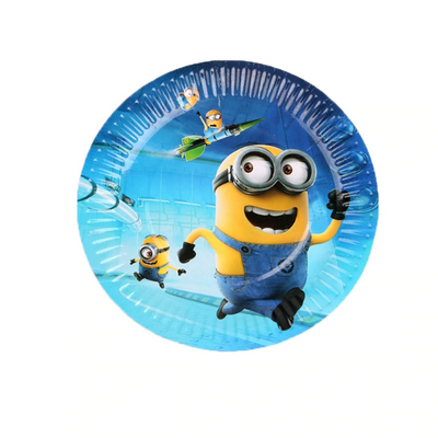 Minions Themed Blue Paper Plates For Birthday Celebrations