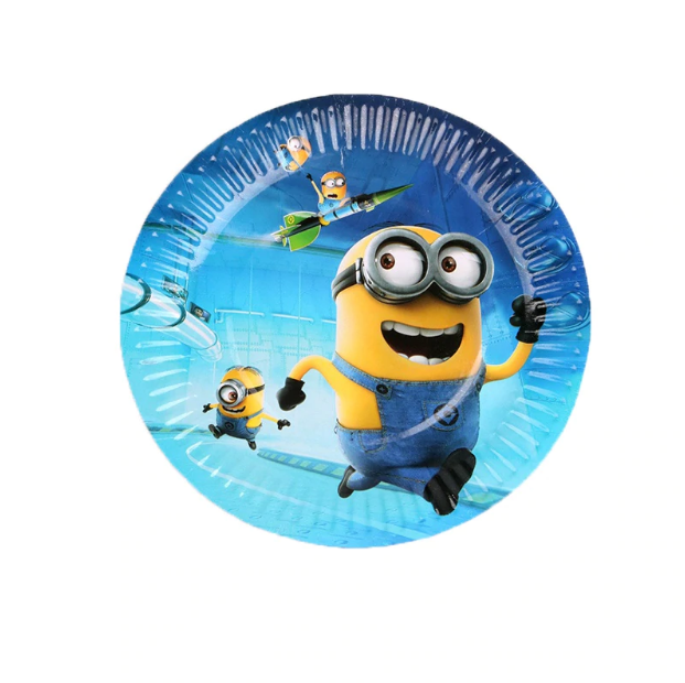 Minions Themed Blue Paper Plates For Birthday Celebrations