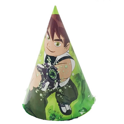 Ben 10 Theme Green Colored Kiddie Party Hats