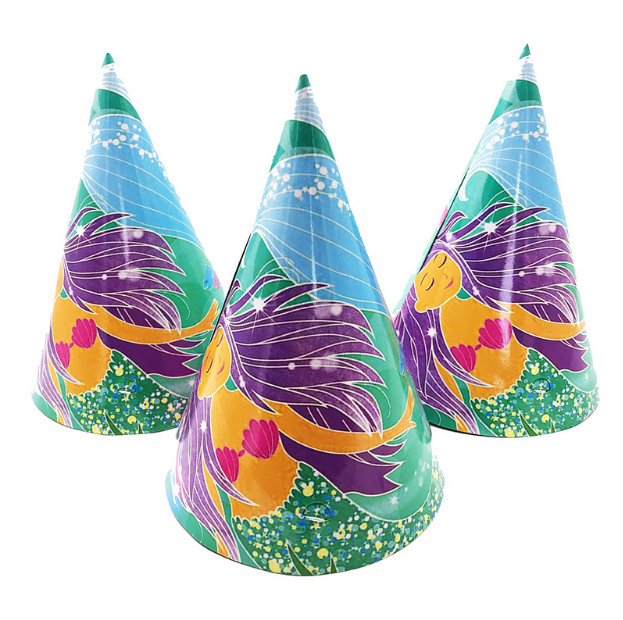 Mermaid Design Theme Party Hats