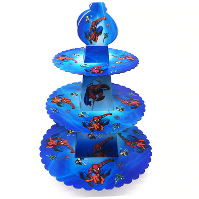 Spiderman Themed Blue Colored Cupcake Party Stand