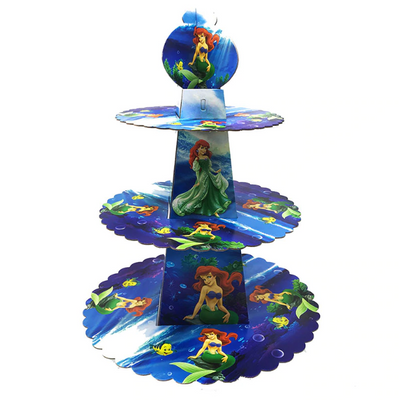 Little Mermaid Themed Blue Colored Cupcake Party Stand